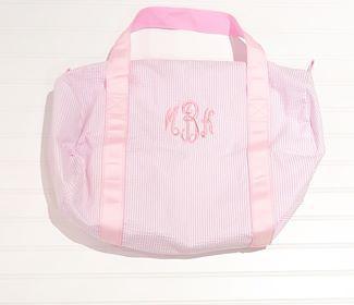 Pink Seersucker Duffel