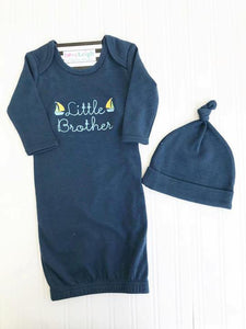 Little Brother Navy Sailboat Gown-Custom