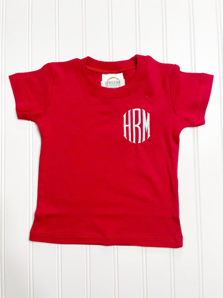 Red Monogrammed Shirt-Custom 4th of July